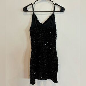 12th Tribe Elodie Black Velvet Sequin Mini Dress